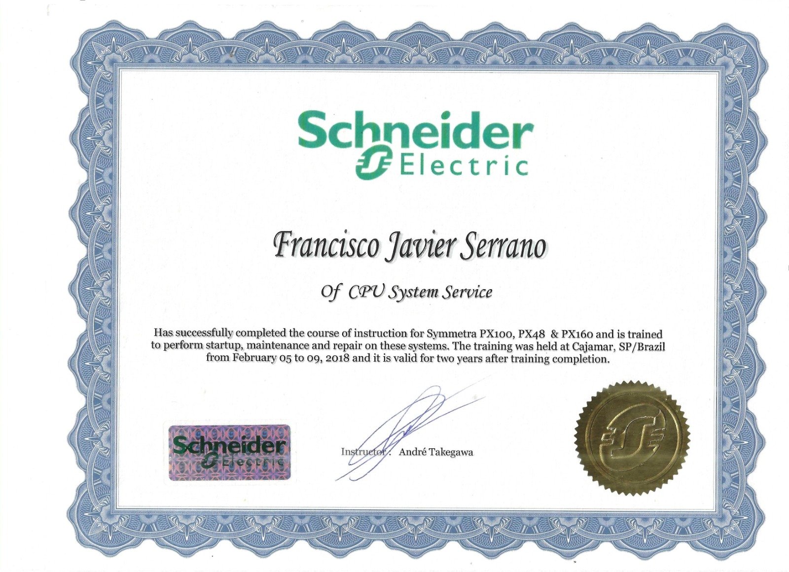 Certificación Symmetra PX